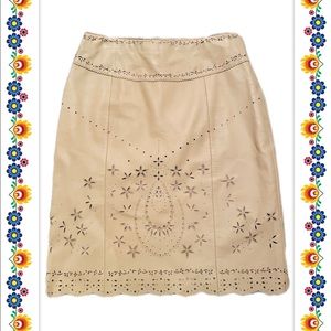 Folk leather skirt